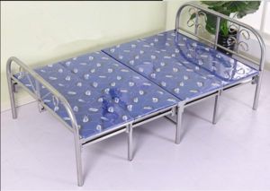 Square tube metal folding single bed for army designs