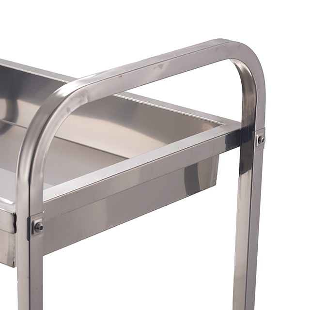 Stainless Steel Detachable 2 Tiers Hotel Maid Plate Dish Bowl Collecting Garbage Cleaning Trolley Cart