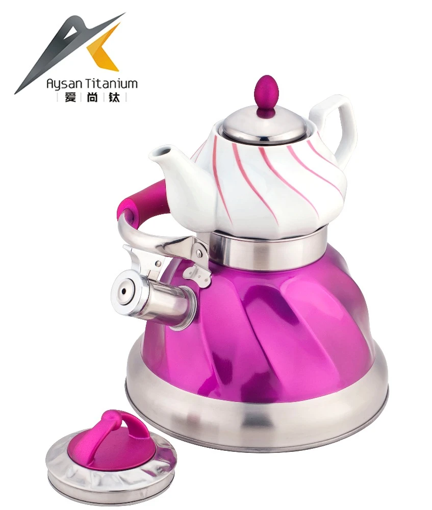 stainless steel double tea pot water kettle