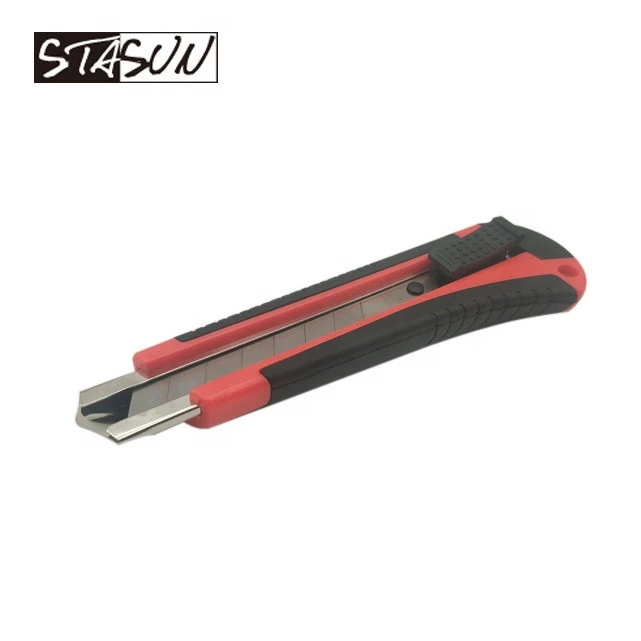 STASUN medium size 18mm width Snap Off Blade Utility Soft Rubber Grip Handle Cutter Knife