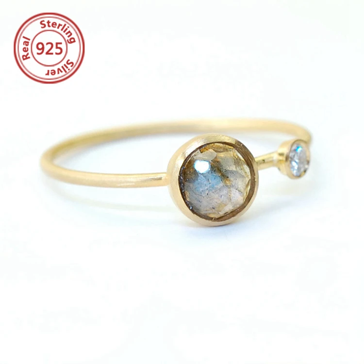 sterling silver rings for women Rose Cut Labradorite Ring semi-precious stone ring