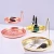 Import Storage Tray Trinket Table Desk Organizer Cutlery Brass Round Rose Gold Metal Tray from China