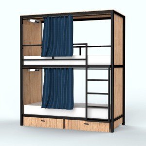 Stylish double bed designs  hotel bed factory price manufacturer bunk beds double for express hotel