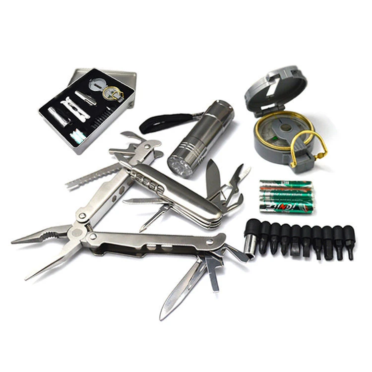 Super quality man multifunction mini outdoor travel hand tools plier oem multitool,survival kit emergency 11 in 1 multi tool
