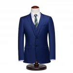 The groom suit wedding dress to marry men wool suits blue tailored business suits