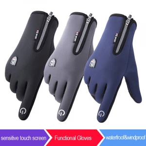 Thermal touch mitten for men winter riding waterproof and velvet mitten for outdoor riding non-slip touch mitten customized