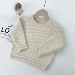 Thickened children's solid color baby warm clothes sweater