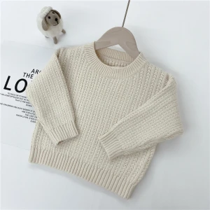 Thickened children&#x27;s solid color baby warm clothes sweater