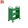 Three Layer Library Book Flat Cart Metal Steel Book Trolley with 4 Castors