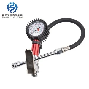 Top sale cheap price hot manual aluminum tire inflation with gauge for different kinds of motorcycle tyre inflator gun