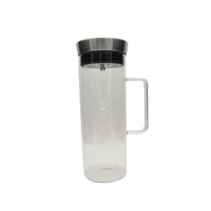 Transparent Water Decanter Pot Cold Water Juice Pot Glass Water Pot with Handle