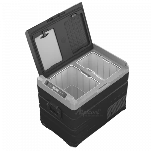 TW45 White Individual Mini Car Fridge freezer cool box With Removable Battery & Solar Power Charge jack DC 12/24V compressor box