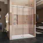 Twin roller barn door style sliding shower door & shower door hardware