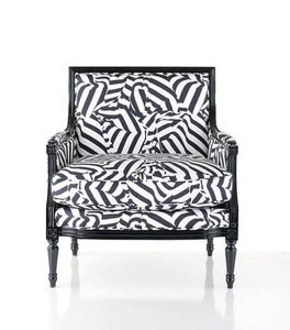 Unique Antique Sofa Chairs with Zebra motif Fabric material living room Furniture indonesia