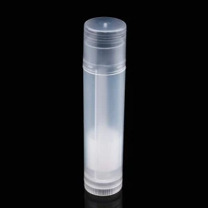 Unique Custom Empty Round Plastic Transparent Push Up Lipbalm 5gram Tube
