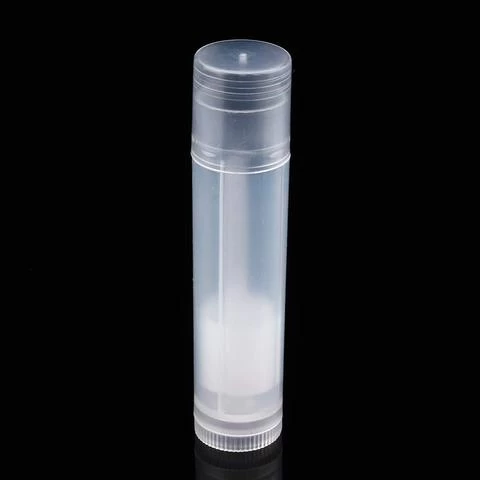 Unique Custom Empty Round Plastic Transparent Push Up Lipbalm 5gram Tube