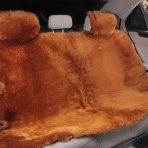Universal Full Set Long Fur Sheepskin Car Seat Cover