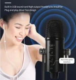 USB condenser microphone suitable for computer recording and gaming high sampling noise reduction wired microphone
