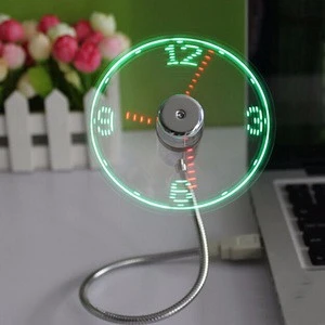 USB Mini Flexible Time LED Clock Fan With LED Light Cool Gadget Flexible Usb Clock Fan Gadgets Cool Usb Fan Clock