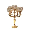 Vintage Silver Plated Crystal Beaded Design Customized Home Decorative Candle Holder Wedding Candle Holder Design Metal Modern