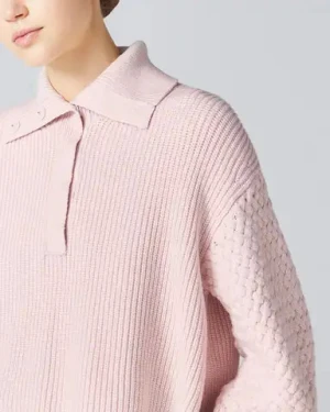 VSCOO loose 2024 women spring sweater lantern long-sleeved knit sweater solid color womens tops pullover knitwear