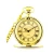Import WAH757 Golden Case Engraved Floral Pattern Roman Numerals Quartz Pocket Watch from China