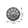 Washable Crystal 20mm Button Crystal Rivet For Clothing Round Diamond Alloy Rhinestone Button