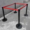 water barriers road safety stanchion tccc retractable belt barrier black