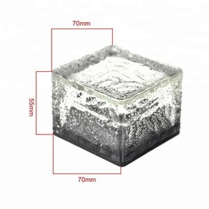 Waterproof Solar Lawn lights Glass Ice Cube light Garden In-ground LED Buried Brick Pavers Lighting
