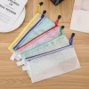 Waterproof Tear-Resistant Plastic Zipper Pen File Document Folders Pockets Travel Bags
