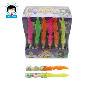 Weapon Knife and Sword Cartoon Toys Candy For Kids With Light Toys Pressed Candy