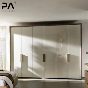 white Classic wooden wardrobe with drawers sliding door roller custom bedroom wardrobe
