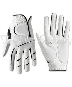 white color whole sale price synthetic leather golf glove