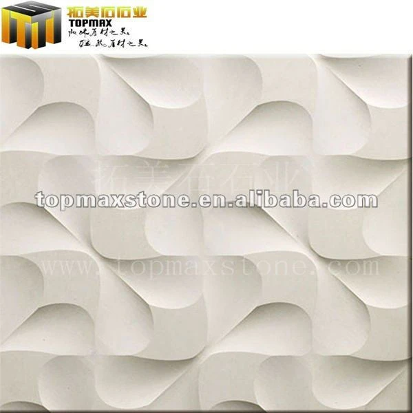 White marble tiles polished carving