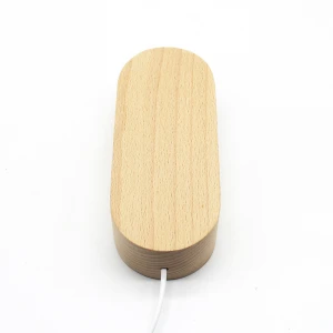 Wholesale Acrylic 3d LED Lamp Wood Base USB Cable Switch For Home Decoration