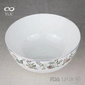 Wholesale bone china fine white custom printed cheap ceramic bowl