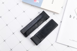 Wholesale Classical Style Genuine Leather Pencil Bags Pencil Case PU Leather Pen Bag