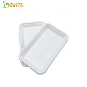 Wholesale Custom Biodegradable Meat Packing Bagasse Pulp Tray