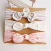 Wholesale Custom Nice Packing Cotton 3-Pack Baby Girl Bow Hair Bands Baby Hairbands