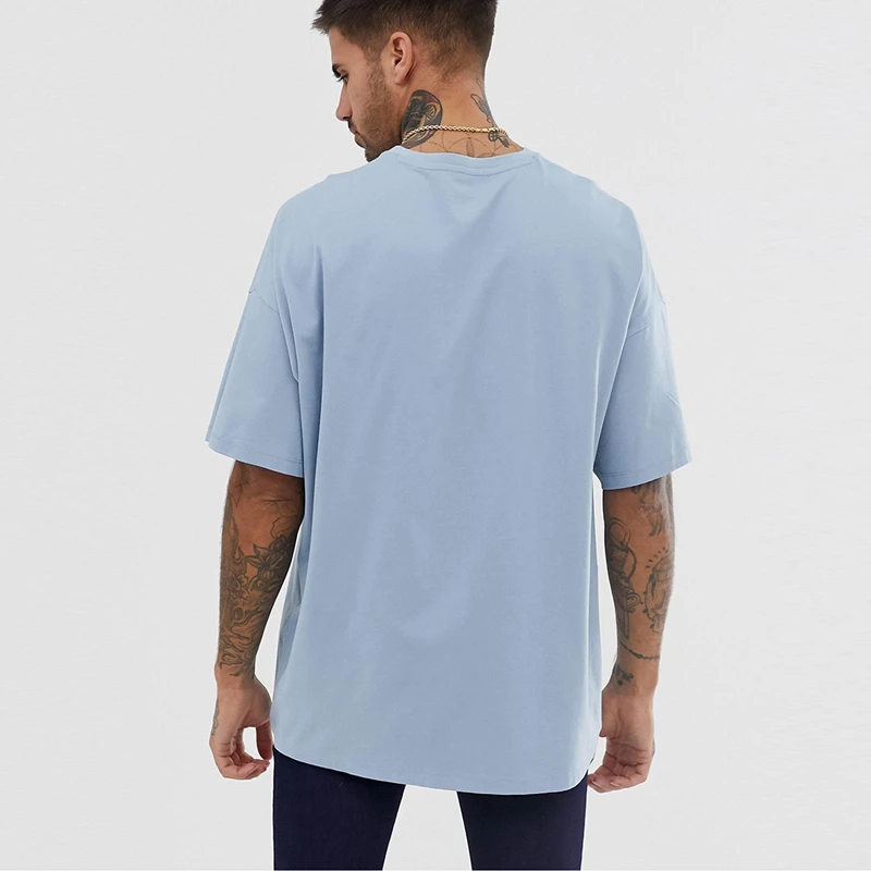 Wholesale drop shoulder oversized t shirts 100% cotton unisex men t-shirts custom t shirt printing