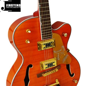 Wholesale Factory Direct Sale Flamed Maple Top Jazz Electric Guitars