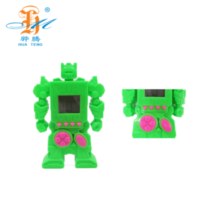 Wholesale high quality green robot shape handheld game player for kids