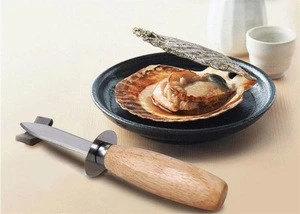 Wholesale Kitchen Accessories Stainless Steel Oyster Knife Wood-handle Oyster Shucking Knife Kitchen Food Utensil Tool