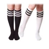 Wholesale knee high Woman Socks Cotton Socks white black women long tube socks with knee high striped for school girls