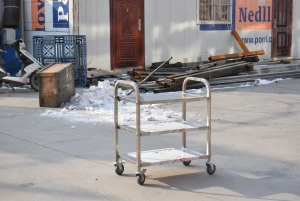 wholesale knocked-down stainless steel 3 tier food service kitchen trolley rolling cart