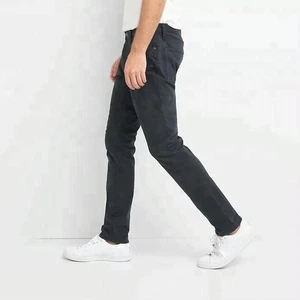 wholesale mens slim fit skinny pant cotton black denim fabric man jean