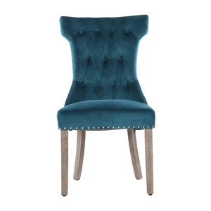 Wholesale Modern Velvet Fabric Wood Legs Chairs Restaurant Dining Room Chair