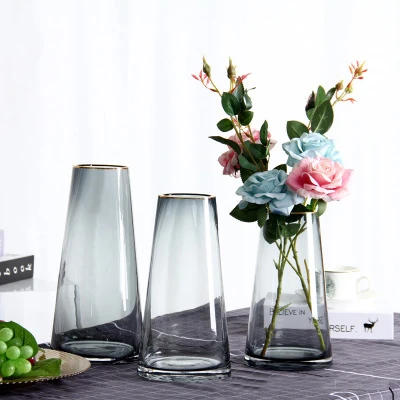Wholesale Nordic Creative Round Modern Suitable Size Colorful Crystal Flower Glass Vase Wedding Garden Tabletop Home Decoration