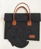 Wholesale OEM 13 15 inch dark gray custom felt laptop bag for Macbook