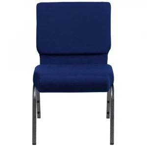 wholesale padded blue church chairs with book rack